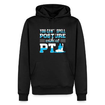 PT Physiotherapie Physiotherapeutin Job - Männer Premium Bio Hoodie - Schwarz - Vorne - Nico (187cm)