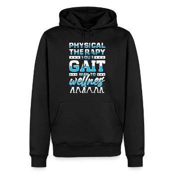 PT Physiotherapie Physiotherapeutin Job - Männer Premium Bio Hoodie - Schwarz - Vorne - Nico (187cm)