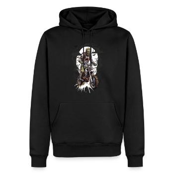 Zombie Motocross Spooky Night Biker Design - Sweat à capuche Premium bio Homme - noir - Devant - Nico (187cm)