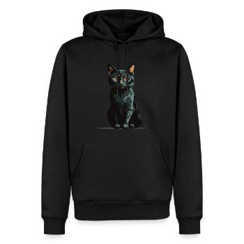 Chat magique d’Halloween Conception de chat magique - Sweat à capuche Premium bio Homme - noir - Devant - Nico (187cm)