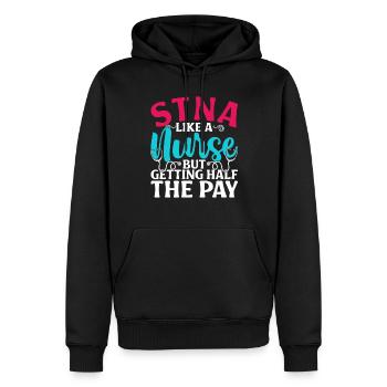 Altenpflegehelfer Pflegehelfer Pflegehelferin - Männer Premium Bio Hoodie - Schwarz - Vorne - Nico (187cm)