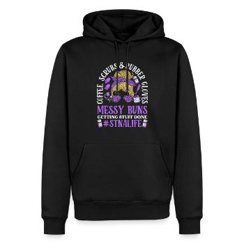 Gommages au café Aide-infirmière - Sweat à capuche Premium bio Homme - noir - Devant - Nico (187cm)