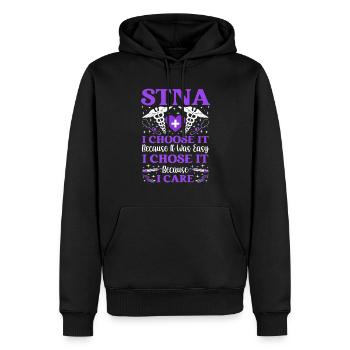 Weil Es Einfach War - Staatlich Getestete - Männer Premium Bio Hoodie - Schwarz - Vorne - Nico (187cm)