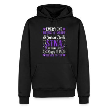 Dienst An Sie - State Getestete Pflegeassistent - Männer Premium Bio Hoodie - Schwarz - Vorne - Nico (187cm)