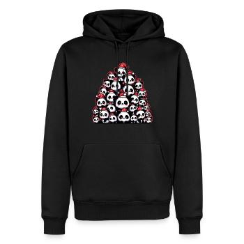 Panda süß Weihnachten Weihnachtsbaum - Männer Premium Bio Hoodie - Schwarz - Vorne - Nico (187cm)