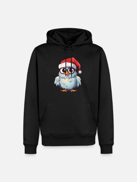 White Christmas Owl: Festive Elegance - Men’s Premium Organic Hoodie - black