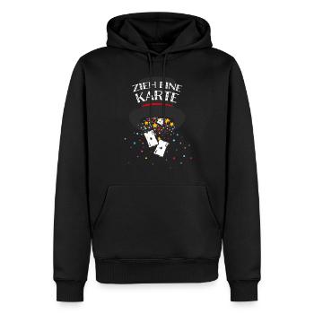 Zieh eine Karte Magier Kartenmagie Kartentricks - Männer Premium Bio Hoodie - Schwarz - Vorne - Nico (187cm)