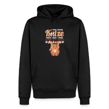Katze Lustiges Kätzchen Geschenk mit Katzen - Männer Premium Bio Hoodie - Schwarz - Vorne - Nico (187cm)