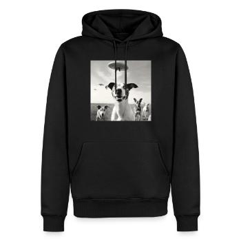 Selfie Ufo Hund Lustiger Alien Ufo Hunde Liebhaber - Männer Premium Bio Hoodie - Schwarz - Vorne - Nico (187cm)