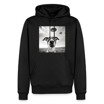 Selfie Ufo Hund Lustiger Alien Ufo Hunde Liebhaber - Männer Premium Bio Hoodie - Schwarz - Vorne - Nico (187cm)