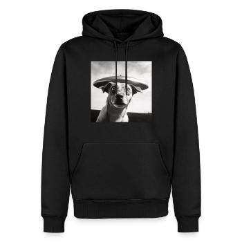 Selfie Ufo Hund Lustiger Alien Ufo Hunde Liebhaber - Männer Premium Bio Hoodie - Schwarz - Vorne - Nico (187cm)
