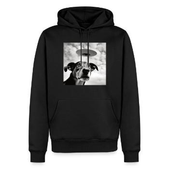 Selfie UFO Dog Funny Alien Ufo Dog Lover - Men’s Premium Organic Hoodie - black - Front - Nico (187cm)