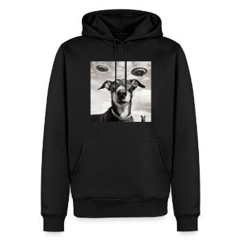 Selfie UFO Dog Funny Alien Ufo Dog Lover - Men’s Premium Organic Hoodie - black - Front - Nico (187cm)