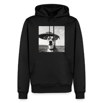 Selfie Ufo Hund Lustiger Alien Ufo Hunde Liebhaber - Männer Premium Bio Hoodie - Schwarz - Vorne - Nico (187cm)
