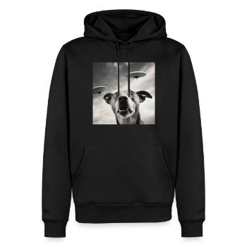 Selfie UFO Dog Funny Alien Ufo Dog Lover - Men’s Premium Organic Hoodie - black - Front - Nico (187cm)