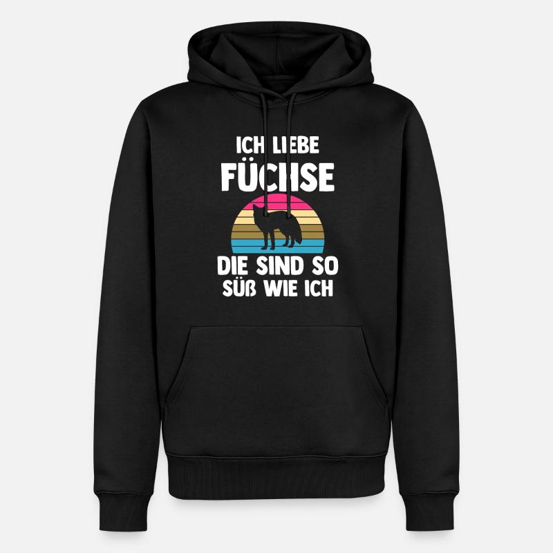 Fuchs - Männer Premium Bio Hoodie - Schwarz