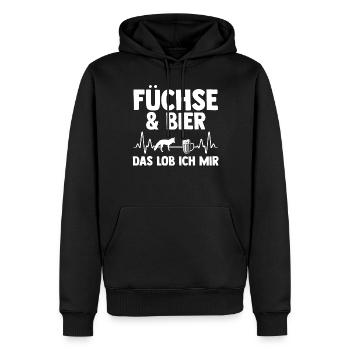 Fuchs - Männer Premium Bio Hoodie - Schwarz - Vorne - Nico (187cm)