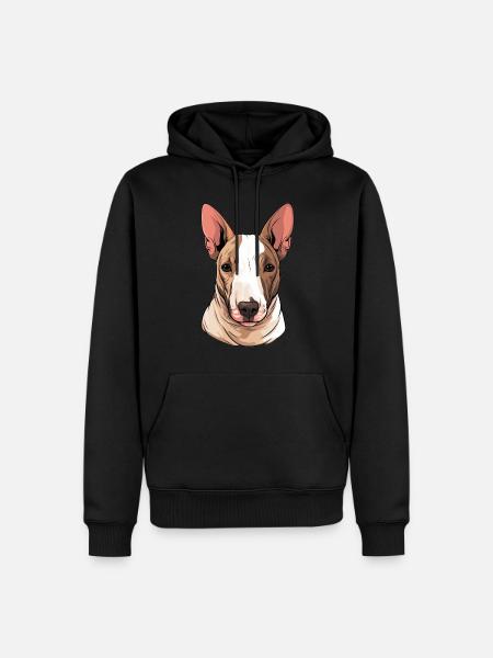 Hund Bullterrier - Männer Premium Bio Hoodie - Schwarz