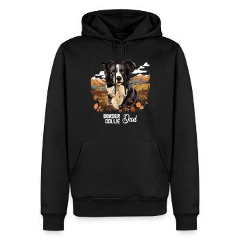 Chien Border Collie - Sweat à capuche Premium bio Homme - noir - Devant - Nico (187cm)