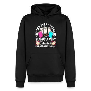 Drôle Talentueux Para Professeur - Sweat à capuche Premium bio Homme - noir - Devant - Nico (187cm)