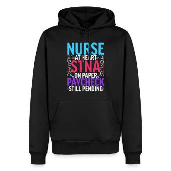 Altenpflegehelfer Pflegehelfer Pflegehelferin - Männer Premium Bio Hoodie - Schwarz - Vorne - Nico (187cm)