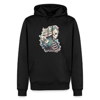 Crâne de squelette Crâne Crâne Crâne - Sweat à capuche Premium bio Homme - noir - Devant - Nico (187cm)