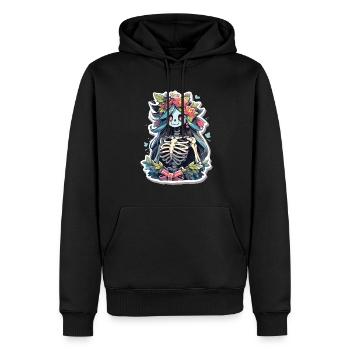 Crâne de squelette Crâne Crâne Crâne - Sweat à capuche Premium bio Homme - noir - Devant - Nico (187cm)