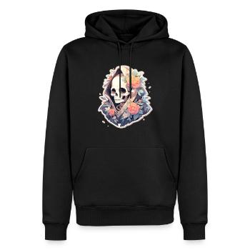 Crâne de squelette Crâne Crâne Crâne - Sweat à capuche Premium bio Homme - noir - Devant - Nico (187cm)