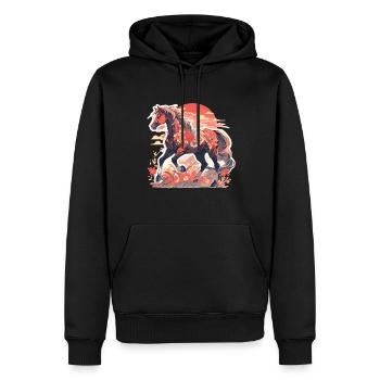Cheval chevaux jument Folen équitation cavalier cadeau - Sweat à capuche Premium bio Homme - noir - Devant - Nico (187cm)