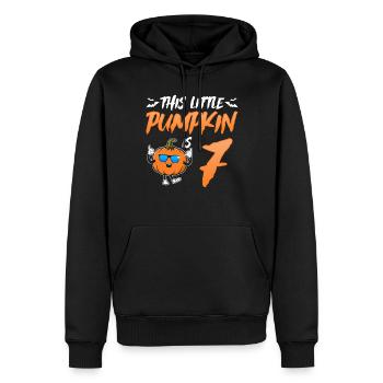 Cette petite citrouille a 7 ans - 7e anniversaire Hall - Sweat à capuche Premium bio Homme - noir - Devant - Nico (187cm)