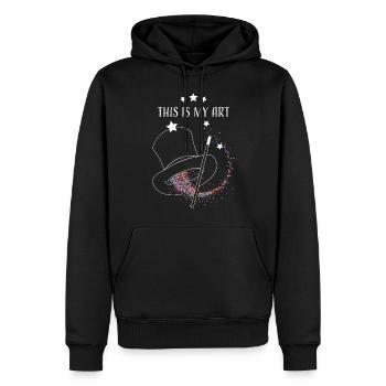 C’est mon art chapeau de sorcier illusionniste magicien de rue - Sweat à capuche Premium bio Homme - noir - Devant - Nico (187cm)