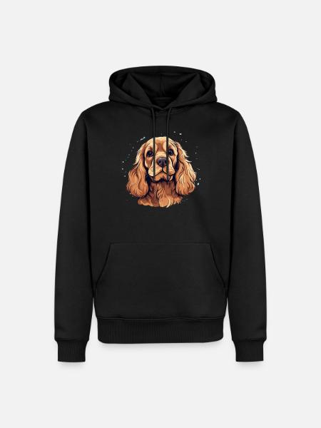 Dog Cocker Spaniel - Men’s Premium Organic Hoodie - black
