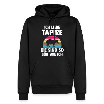 Tapir - Männer Premium Bio Hoodie - Schwarz - Vorne - Nico (187cm)