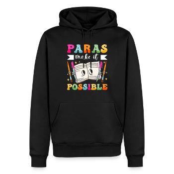 Funny Paras Teacher Paraprofessional - Men’s Premium Organic Hoodie - black - Front - Nico (187cm)