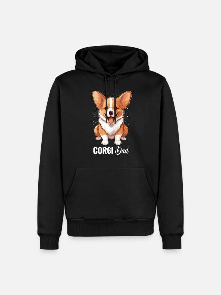Dog Corgi - Men’s Premium Organic Hoodie - black