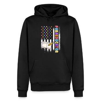 Klassenzimmer Assistent Paraprofessional US - Männer Premium Bio Hoodie - Schwarz - Vorne - Nico (187cm)