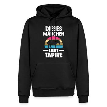 Tapir - Männer Premium Bio Hoodie - Schwarz - Vorne - Nico (187cm)