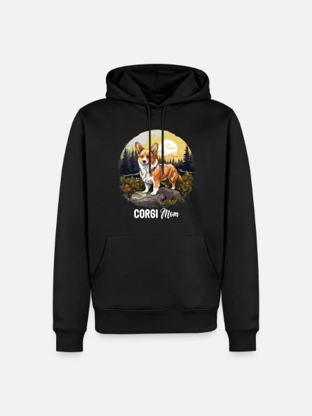 Koiran corgi - Premium luomulaatuinen miesten huppari - musta