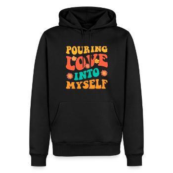 Motivation Selbstliebe Positivität Liebe dich - Männer Premium Bio Hoodie - Schwarz - Vorne - Nico (187cm)