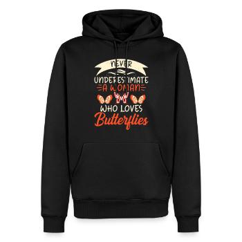 Cadeaux d’amoureux des papillons - Sweat à capuche Premium bio Homme - noir - Devant - Nico (187cm)