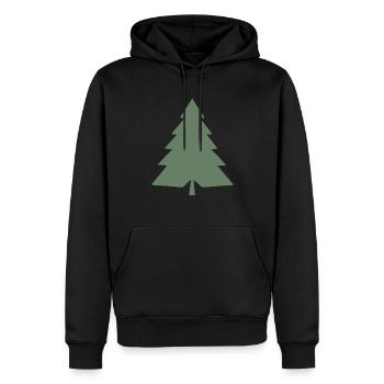 Green Christmas Tree Christmas Tree Silhouette - Men’s Premium Organic Hoodie - black - Front - Nico (187cm)