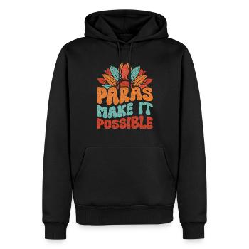 Les paras de l’assistant parental rendent cela possible - Sweat à capuche Premium bio Homme - noir - Devant - Nico (187cm)