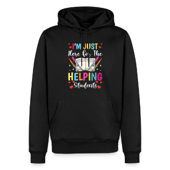 Ici Pour Para Enseignant Paraprofessionnel - Sweat à capuche Premium bio Homme - noir - Devant - Nico (187cm)