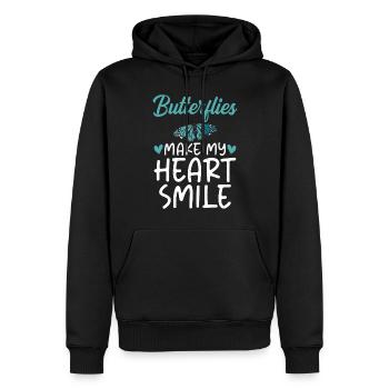 Butterfly Lover Gifts - Men’s Premium Organic Hoodie - black - Front - Nico (187cm)