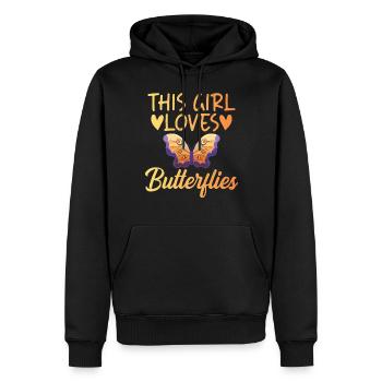 Butterfly Lover Gifts - Men’s Premium Organic Hoodie - black - Front - Nico (187cm)