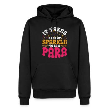 Educational Assistant - Men’s Premium Organic Hoodie - black - Front - Nico (187cm)