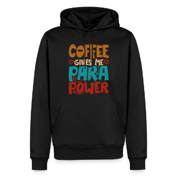 Educational Assistant Coffee - Men’s Premium Organic Hoodie - black - Front - Nico (187cm)
