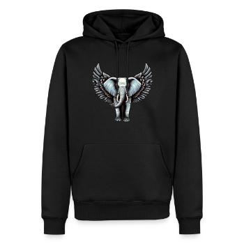 Himmlischer Ruhepol: Weihnachtselefant mit - Männer Premium Bio Hoodie - Schwarz - Vorne - Nico (187cm)