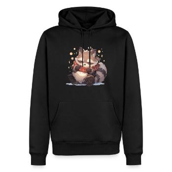 Raton laveur, raton laveur, raton laveur, bébé garde ours - Sweat à capuche Premium bio Homme - noir - Devant - Nico (187cm)