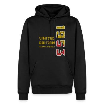 JAHRESZAHL 1953 - Männer Premium Bio Hoodie - Schwarz - Vorne - Nico (187cm)